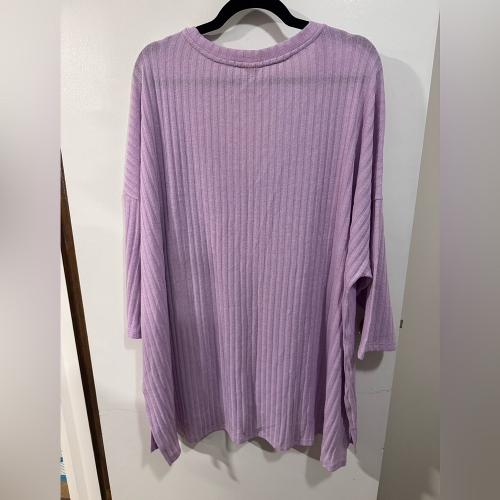 Women’s Lavender Purple V Neck Short Sleeve Top Shirt - Faded Glory - Size 4X - Picture 5 of 6